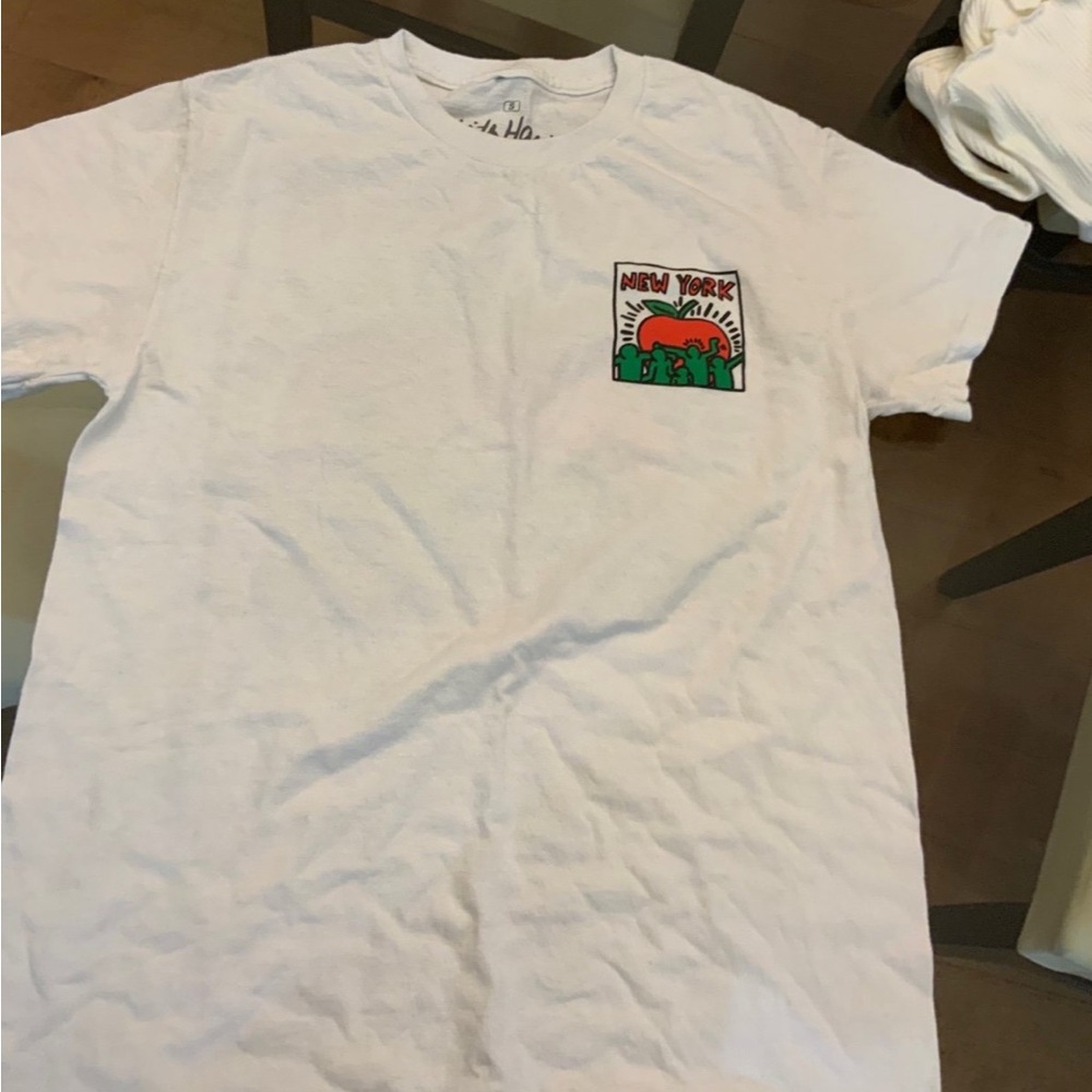 Ripple Junction White Short Sleeve Tee with Red Graphic